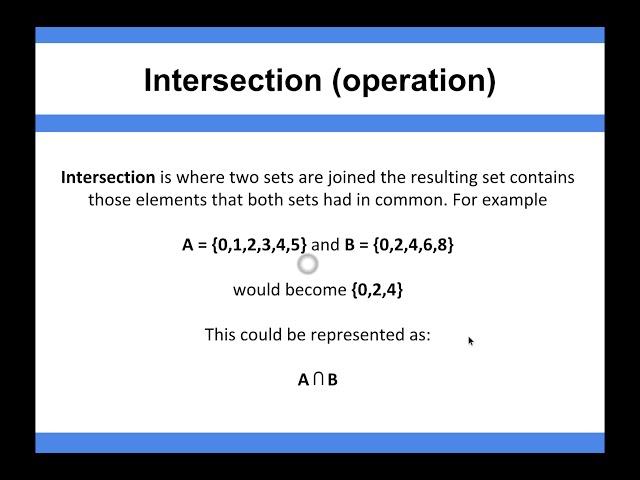 Algorithms - Intersection operation