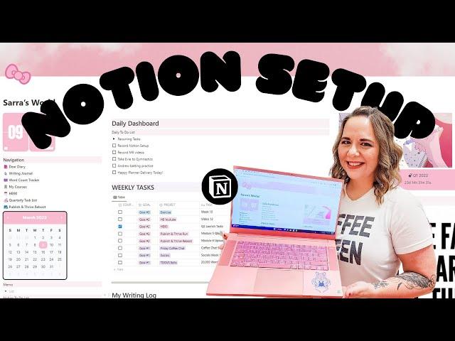 ORGANIZING MY GOALS IN NOTION  tutorial and full aesthetic hb90 setup