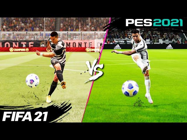 FIFA 21 vs. PES 2021: Shooting (Long Shots, Finesse Shots, Volleys, Lobs & More) 4K