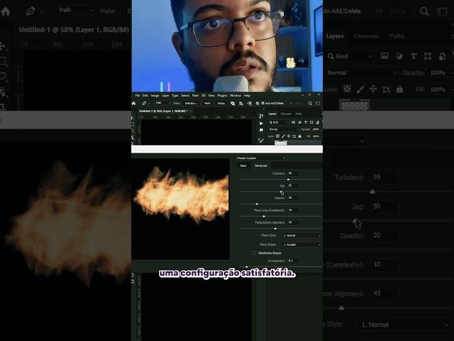 Como criar  Fogo no Photoshop #SHORTS