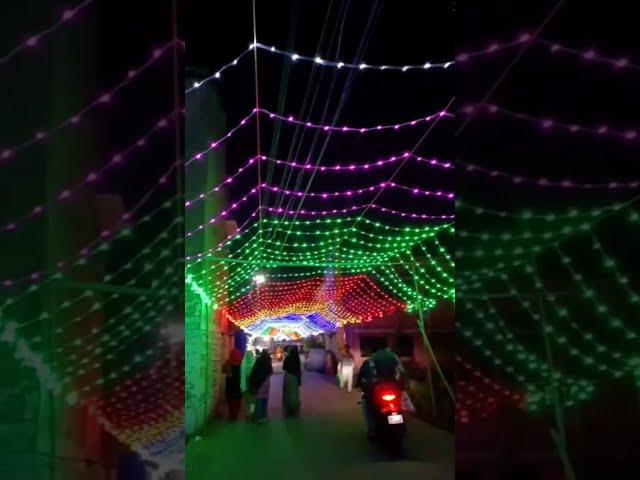 Very Beautiful Lighting of Eid at Bazarpara Voktar More in Uluberia
