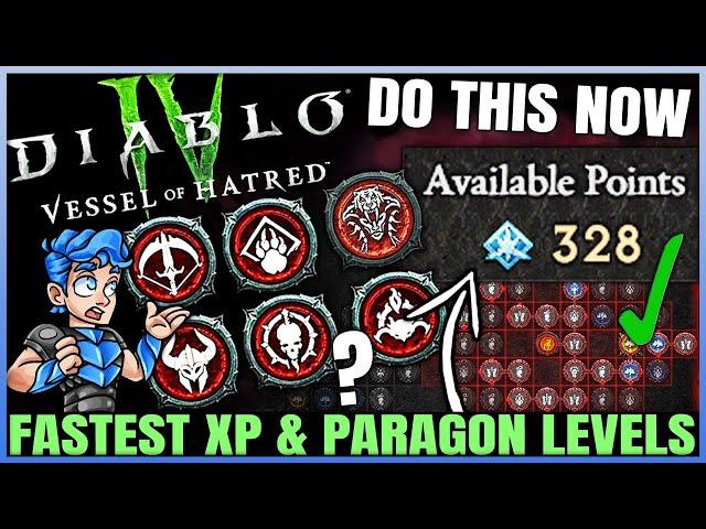 Diablo 4 - How to Get FAST Paragon Point XP & Unlock ALL 328 Points Easy - Season 6 Leveling Guide!