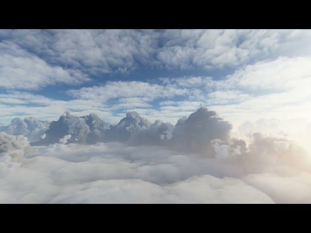 Flying over and through large clouds