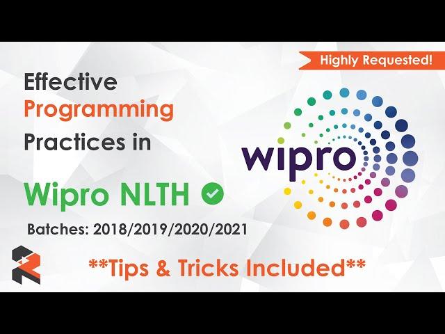 Wipro NLTH Coding - Effective Programming Practices