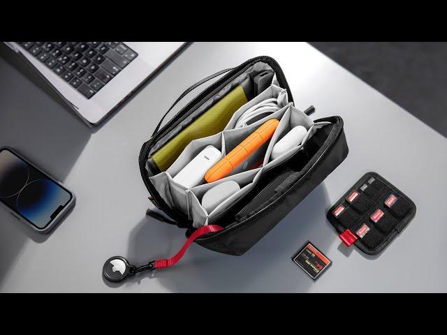 Perfect organizer for tech essentials on the go | tomtoc Navigator-T13 tech pouch