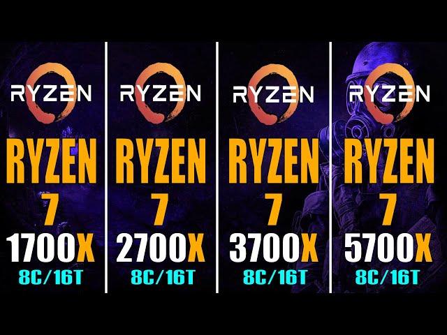 RYZEN 7 1700X vs RYZEN 7 2700X vs RYZEN 7 3700X vs RYZEN 7 5700X  || PC GAMES TEST ||