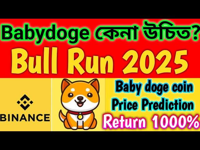 BABYDOGE COIN PRICE PREDICTION BULL RUN 2025 | BABYDOGE IN BINANCE? | SHIBA INU | BITCOIN | CRYPTO