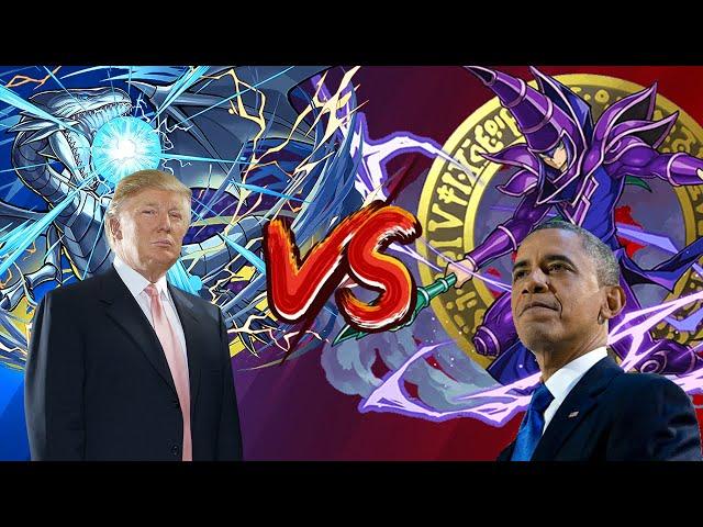 Barack Obama (Dark Magician) vs Donald Trump (Blue-Eyes) in Yu-Gi-Oh! Master Duel!