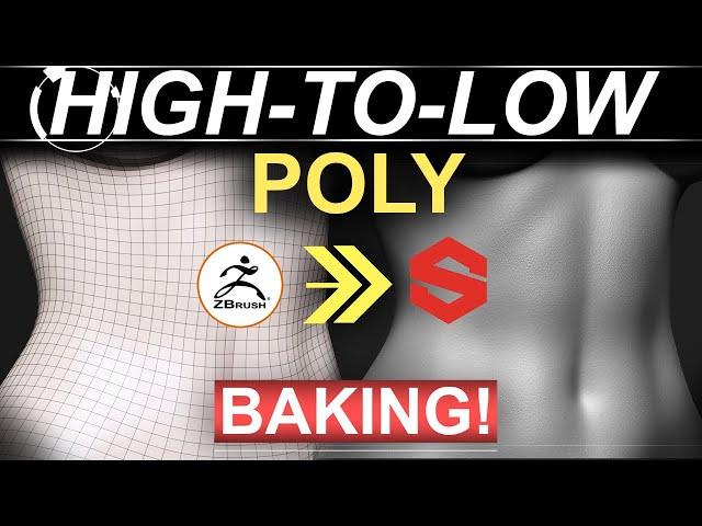 (ZBrush x Substance) Bake High-Poly to Low-Poly Detail (FAST!!)