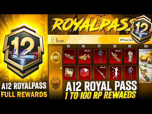 A12 Royal Pass Full Clear Rewards 1 To 100 RP | A12 RP 1 To 100 RP Rewards | A12 Bonus Pass Rewards