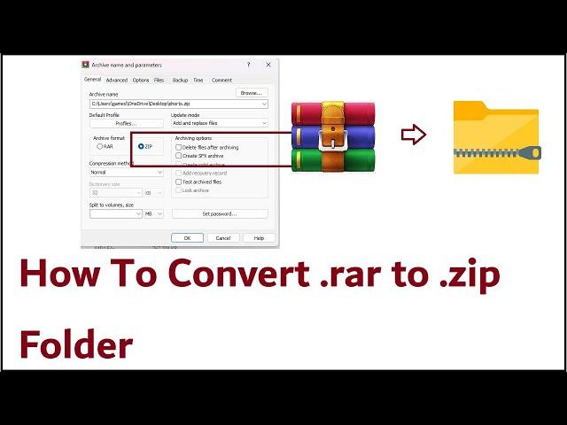 How To Convert  .rar to  .zip Folder/Files