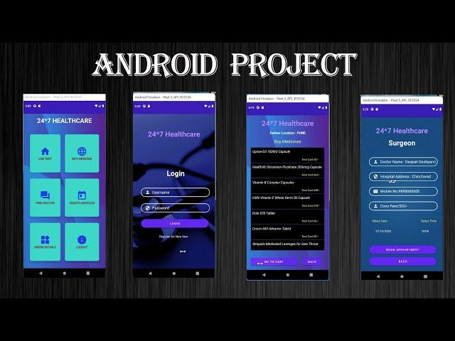 Android Healthcare Project | Android beginner Project | Tutorial | Android | Project | 2022-23