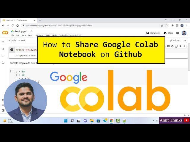 How to Share Google Colab Notebook on Github | Upload |  2022