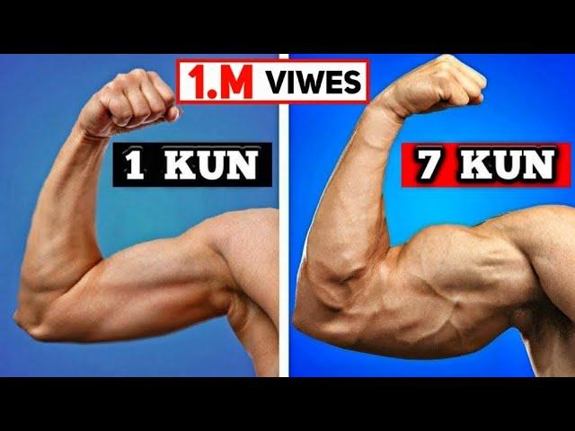 8 Minut mukammal  biceps va tricepsga ishlash | bilak chiqarish usullari uy sharoitida