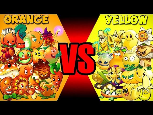 All Plants ORANGE vs YELLOW Battlez - Who Will WIn? - Pvz 2 Team Plant vs Team Plant