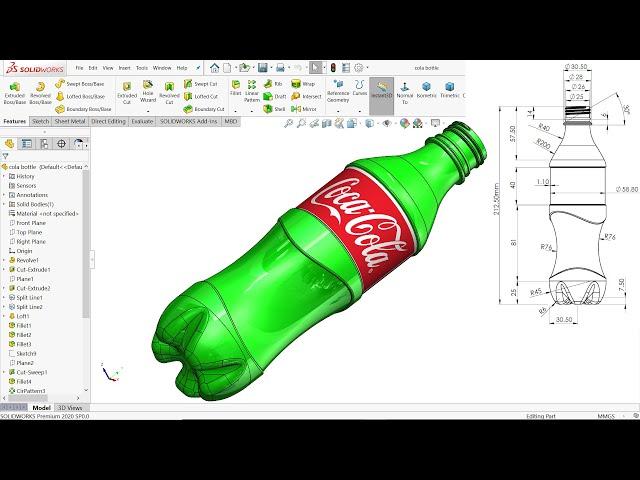 SolidWorks tutorial Coca Cola Bottle