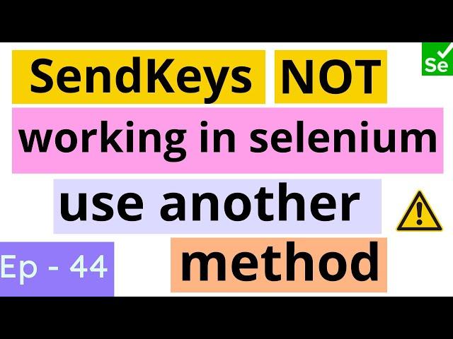 Send keys not working. Use actions class to send data in selenium | Actions class | Selenium Ninja