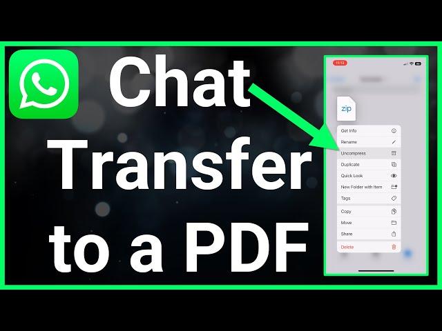 How To Transfer WhatsApp Chats To PDF