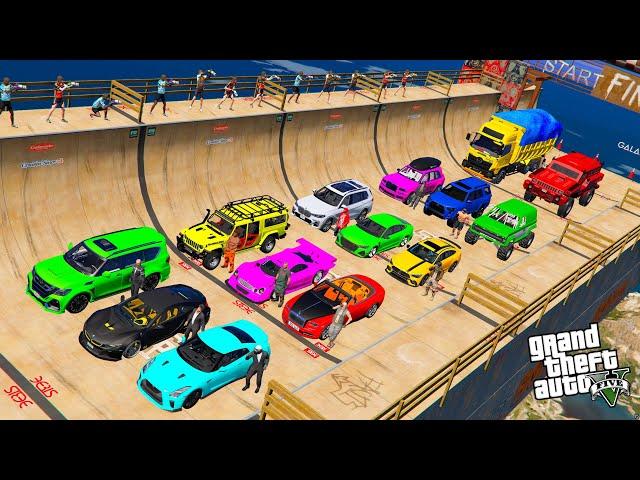 GTA V Stunts Ramp New Super Cars Mods GTR, BMW, AUDI RS6, SLS AMG, LAND CRUISER