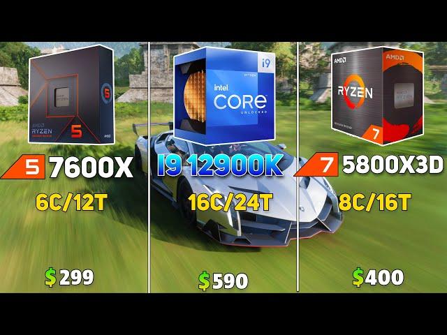 Ryzen 5 7600X vs i9 12900K vs 5800X3D Benchmark with RTX 3090Ti | Test in 14 Games |