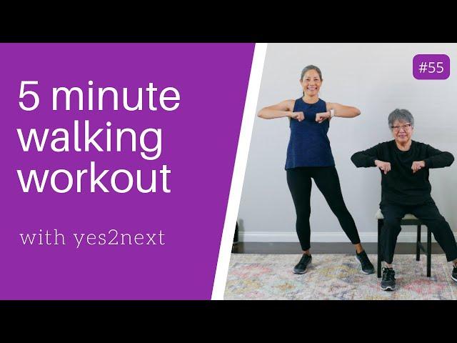 5 minute Indoor Walking Workout | Seniors, Beginners