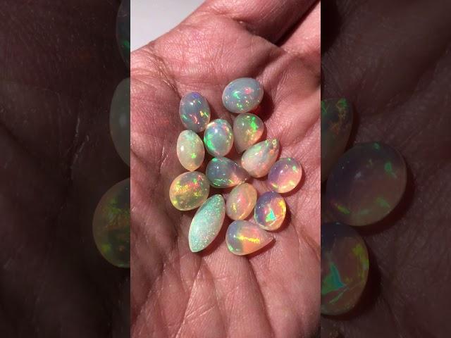 25 CT Lot A+ Quality Ethiopian Opal Gemstone Cabochons Free Size Lots of Fire