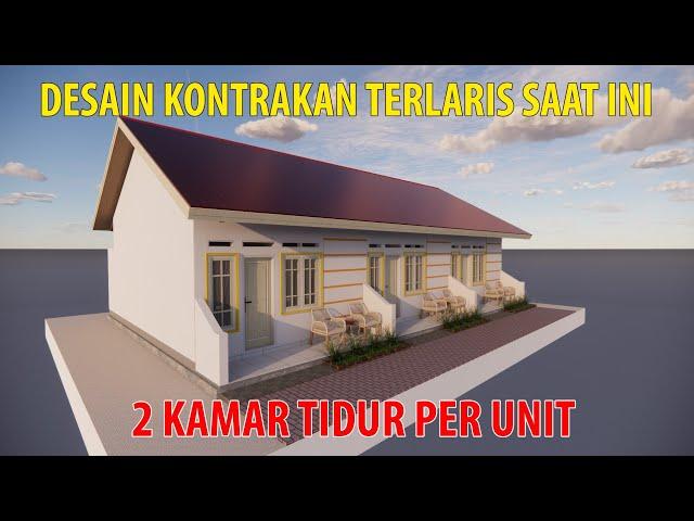 DESAIN KONTRAKAN 4,5x9 M || 2 Kamar Tidur, Toilet Dalam. Dapur & Jemuran