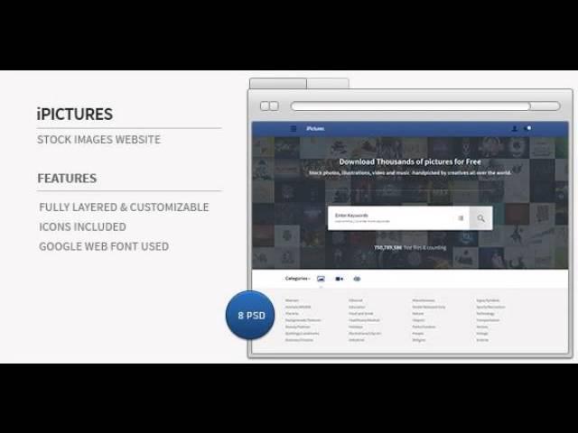 Preview iPictures - Stock Images Website PSD Retail