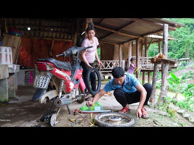 Harvesting Pineapple Gardens to Sell to the Market, Repairing Broken Motorcycles | Family Farm