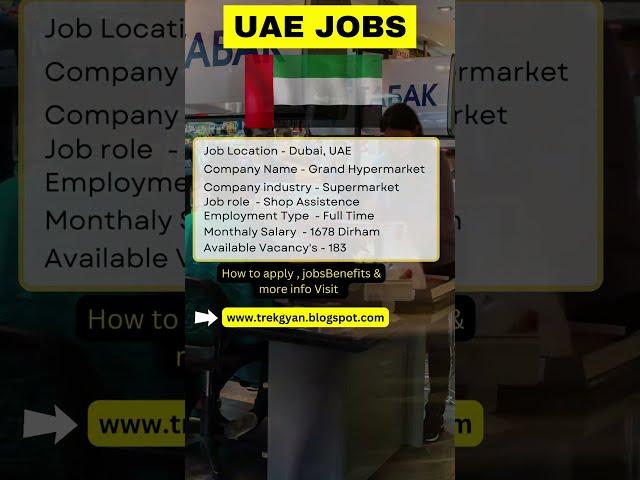 Sales Assistance jobs dubai!! Sponsorship jobs Apply Now!!! shop assistance jobs in dubai #jobs