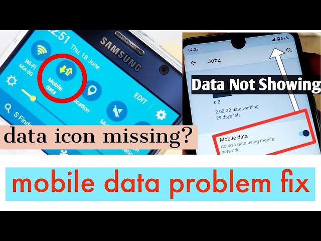 How To Fix Mobile Data Not Switching On | Data  Icon Not Showing Up On Your android Phone Easy Fix