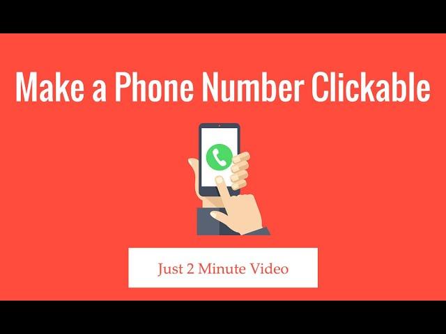 Make phone number clickable in your website  Click to Call Button - Easy Guideline YouTube