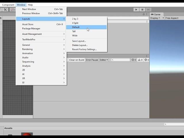 Unity how to reset your layout.