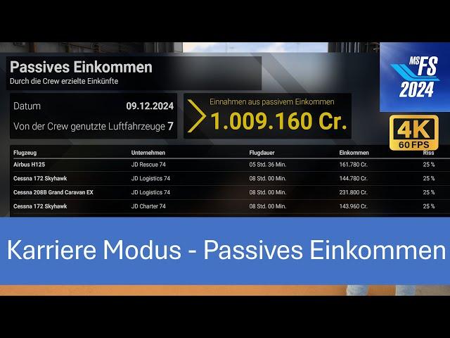 Passives Einkommen - Karriere Modus | MSFS 2024