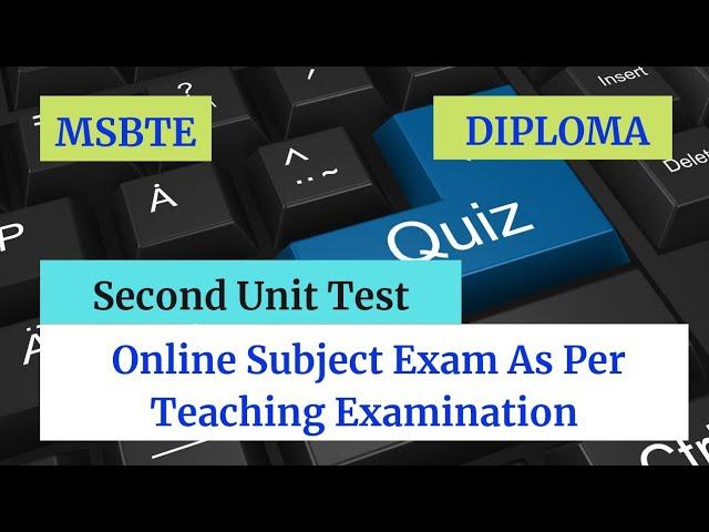 Second Class Test Of Online Subject As Per Teaching Examination Scheme/MSBTE Diploma.