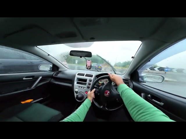 HONDA CIVIC TYPE R POV DRIVE RAIN (VERY WET)