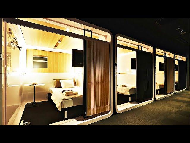 $45 Luxury First-class Capsule Hotel in Japan , Tokyo | FIRST CABIN ICHIGAYA