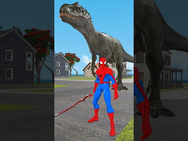 Spider-Man Sword Fight with Dinosaur T-rex #spiderman #dinosaur #dinosaurs