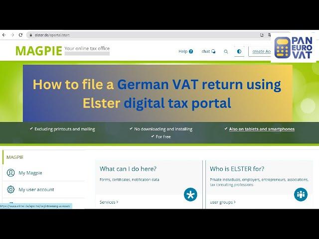 File a German VAT return using Elster digital tax portal