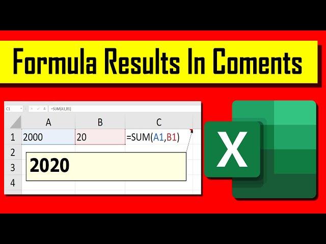 How To Add Formula Result In Comments In Microsoft Excel