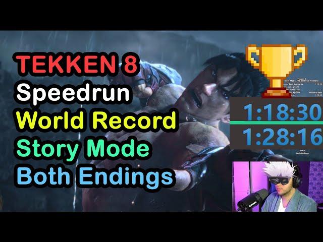 TEKKEN 8 Speedrun World Record  Story Mode HARD% 1:18:30 [WR] Good Ending + Both Endings 1:28:16 WR