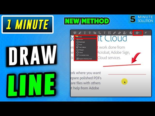 How to draw line in Adobe Acrobat 2024 | draw a straight line PDF