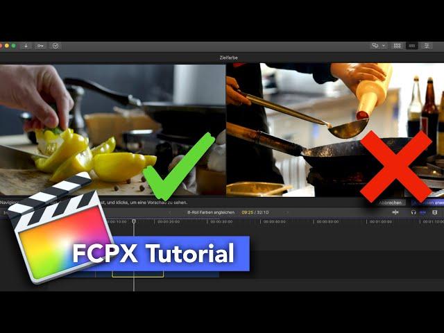 Clips von verschiedenen Kameras angleichen | FCPX Farbkorrektur Tutorial