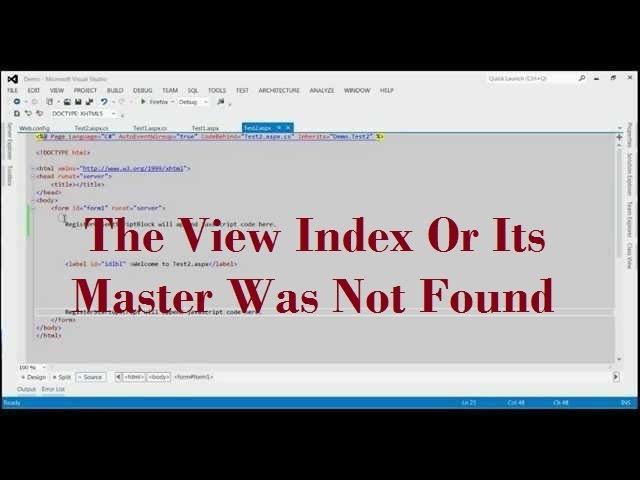 The View Index Or Its Master Was Not Found Or No View Engine Supports The Searched Locations