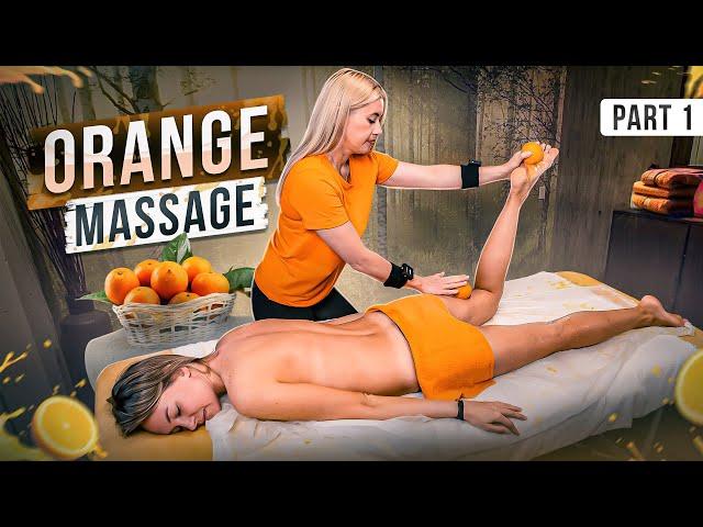 JUICY ASMR HOT ORANGE MASSAGE FOR BEAUTIFUL LEGS