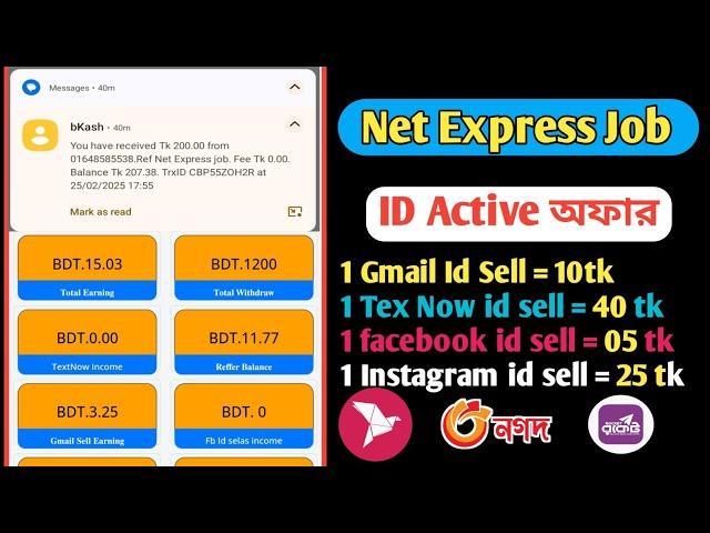 Net Express Job New Update  2025 | Unlimited Gmail id Create 2025 |gmail & facebook sell kore income