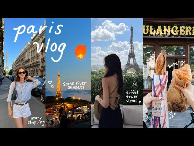 paris vlog  seine river picnic, eiffel tower view restaurants, luxury shopping, aesthetic cafes