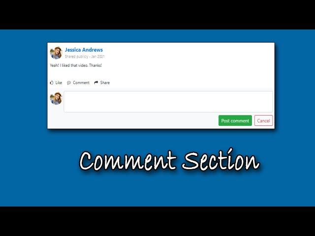 Comment Section And Its Elements Using HTML And CSS || Code The Web ||