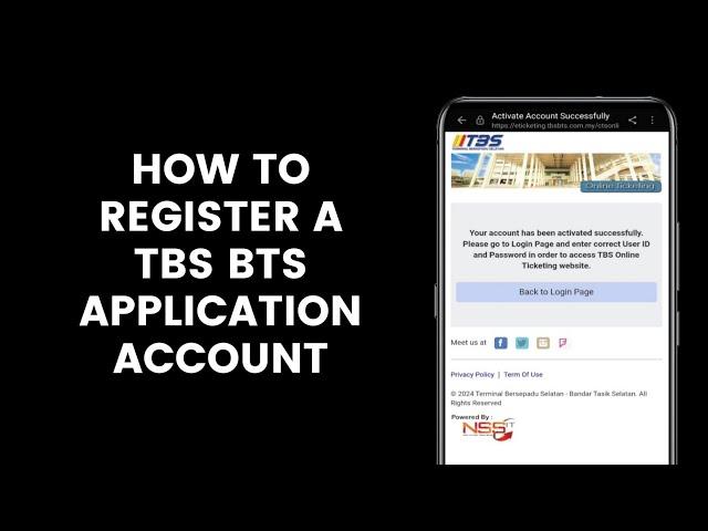 How to Register a TBS BTS Application Account l TBS Online Ticketing Account Activation