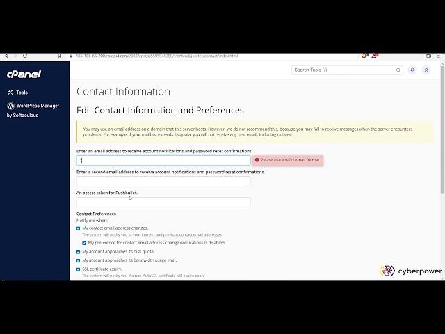 How to Update Contact Info in cPanel - Voxfor